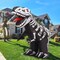 GOOSH 8 FT Long Halloween Inflatables Blow Up Dinosaur Skeleton with Built-in LEDs